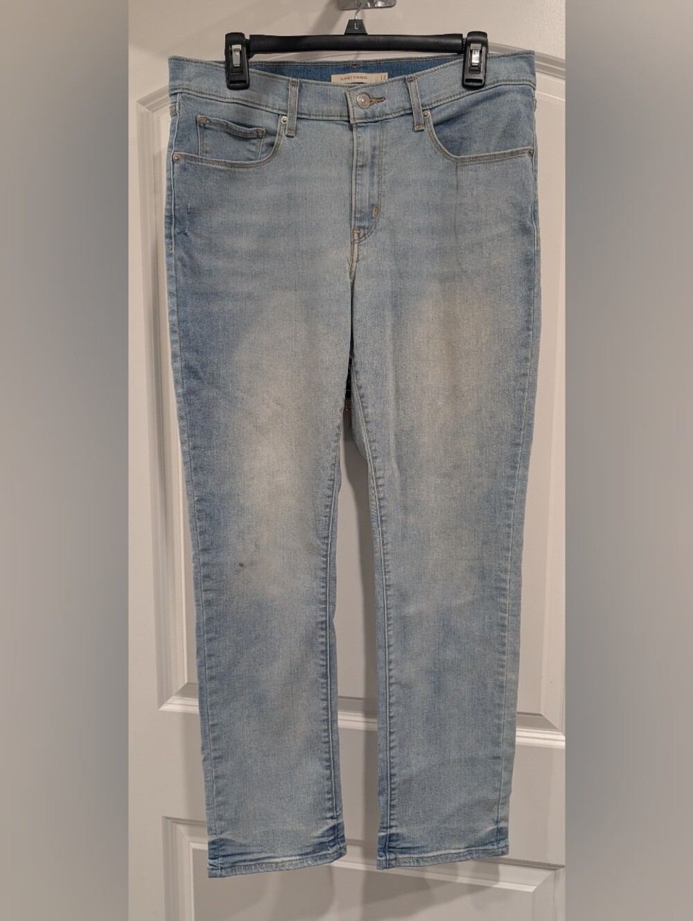 Levi's Light Blue Classic Straight Leg Jeans for Women - Size 12